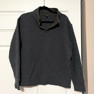 Banana Republic Quilted Dark Gray Sweater Large